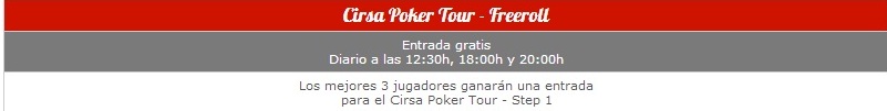 Registrate en la sala de poker Cirsa y recibe tu bono de bienvenida