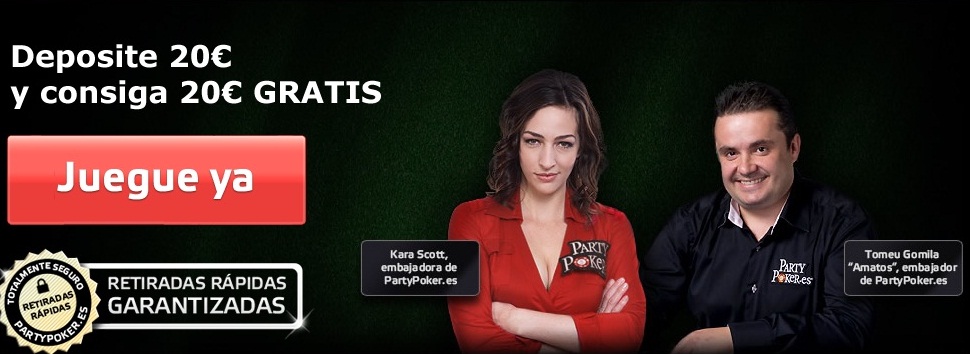 Registrate con Partypoker y recibe tu bono de bienvenida para entrar a jugar poker en la sala
